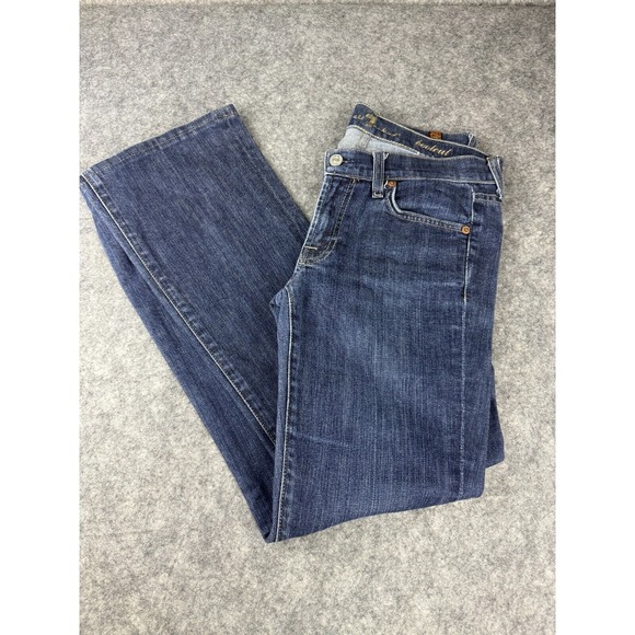 7‎ For All Mankind Women's High Waist Bootcut Stretch Jeans Pockets Rise 27 - Picture 1 of 6